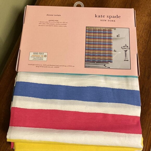 NWT kate spade "Painted Stripe" Shower Curtain - Picture 2 of 5